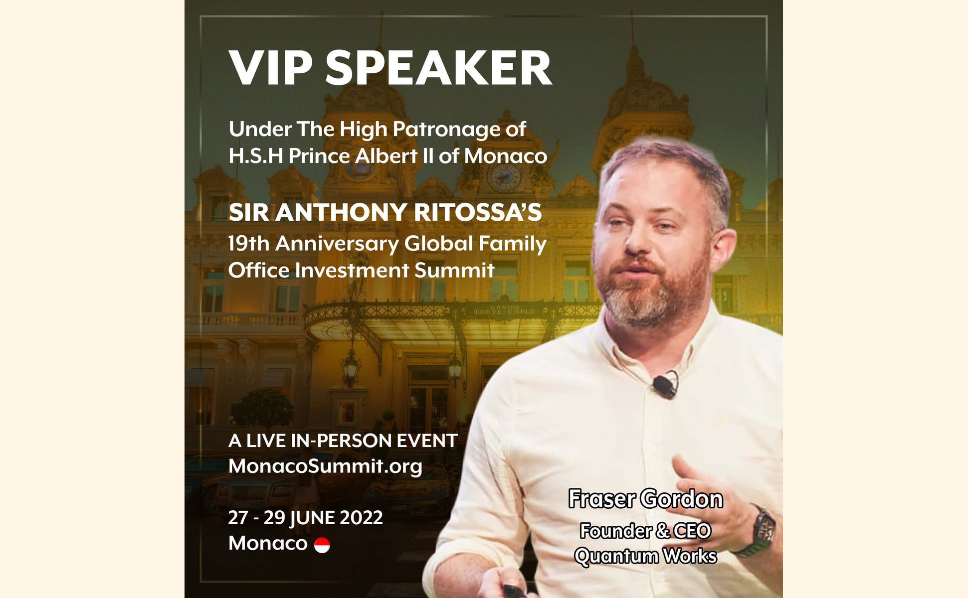 Fraser Gordon VIP speaker